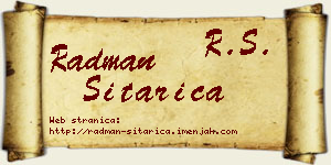 Radman Sitarica vizit kartica